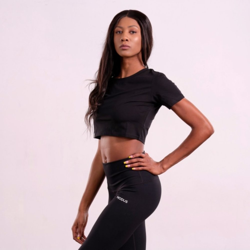 MIDNIGHT Cropped Tee - Black